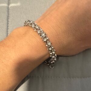 bebe Silver Crystal Bracelet